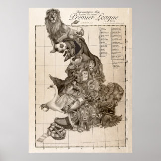 Representative Map of English Football Poster