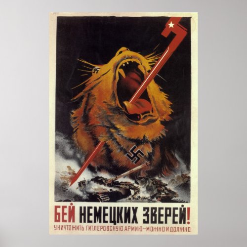 Reprint of a WW2 Soviet Russian Propaganda Poster