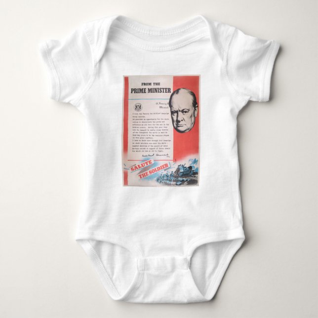 Reprint of British wartime poster. Baby Bodysuit (Front)