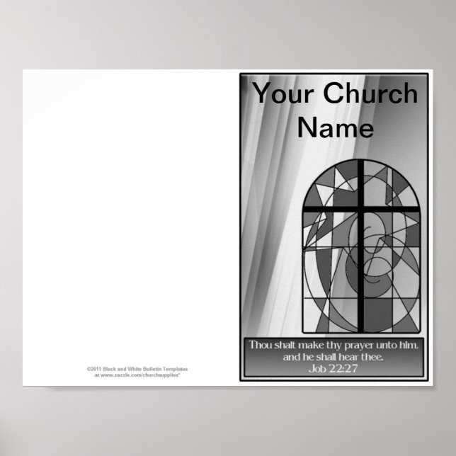 Reprintable Church Bulletin Master Template Poster (Front)
