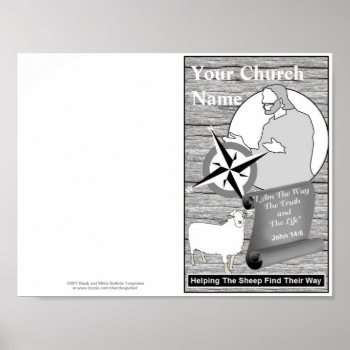 Reprintable Church Bulletin Template Poster by Churchsupplies at Zazzle
