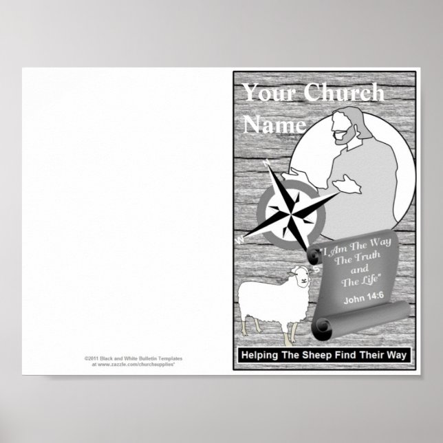 Reprintable Church Bulletin Template Poster (Front)