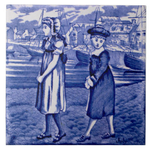 Repro 1885 Wedgwood Blue Calendar Months July Ceramic Tile