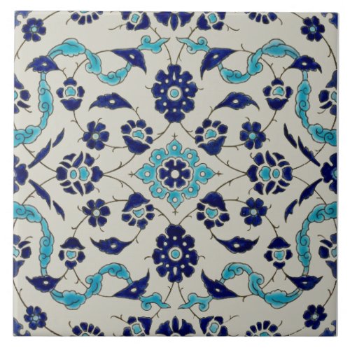 Repro 1890 Minton Blue Persian Style Transferware Ceramic Tile