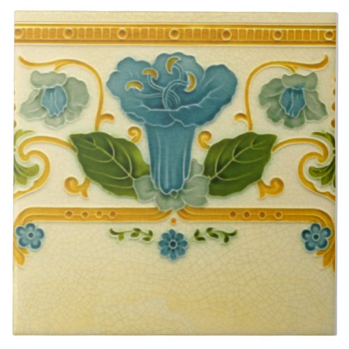 Repro 1900 Pilkington Straight Border Art Nouveau Ceramic Tile