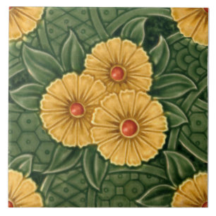 Repro Aesthetic Sherwin & Cotton Molded Majolica Ceramic Tile