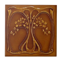 Repro Antique Art Nouveau Tree of Life Terracotta