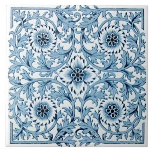 Repro Antique Blue  White Minton Tranferware Ceramic Tile