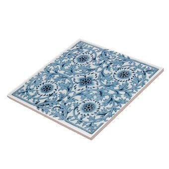 Repro Antique Blue & White Minton Tranferware Ceramic Tile | Zazzle