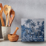 Repro Chinoiserie  Delft Blue and White Tile<br><div class="desc">Reproduction: Delftware tile illustrating seaside scene Date: 1680s to 1700 Not intended for outdoor use. Our tiles are reproductions of costly authentic original antique tiles. We suggest that you order one tile to review before placing a large order. This is a pretty design tile go with every colour scheme. You...</div>