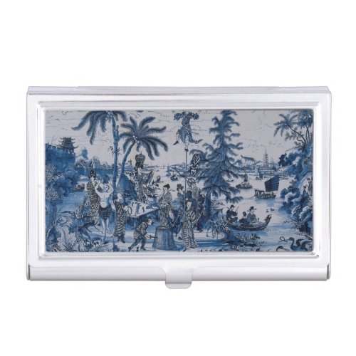 Repro Chinoiserie  Delft Blue and White Tile  Business Card Case