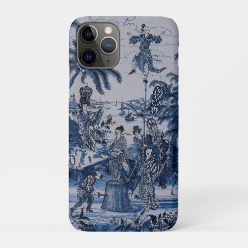 Repro Chinoiserie  Delft Blue and White Tile  iPhone 11 Pro Case