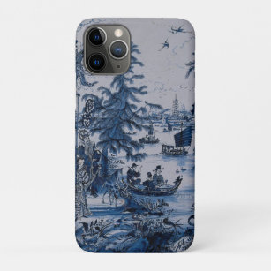 Repro Chinoiserie  Delft Blue and White Tile  iPhone 11 Pro Case