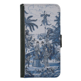 Repro Chinoiserie  Delft Blue and White Tile  Samsung Galaxy S5 Wallet Case