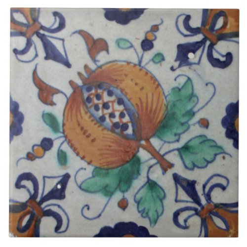 Repro Delft Floral Pattern Tile