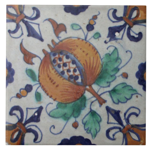 Repro Delft Floral Pattern Tile (Front)