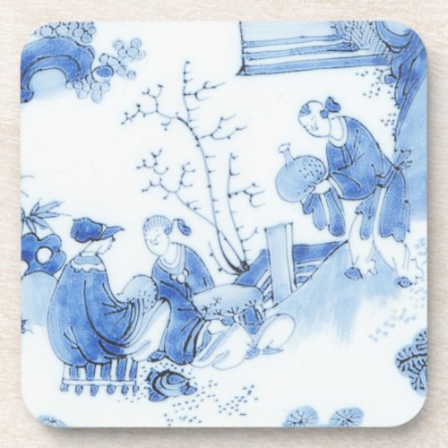 Repro Delft Tile Blue Chinoiserie Beverage Coaster