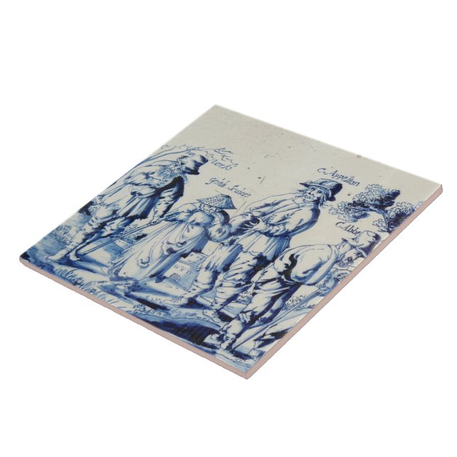 Repro Delft Tile Blue Les Gueux (Side)