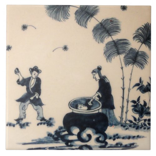 Repro Delft Tile Chinoiserie Witchcraft