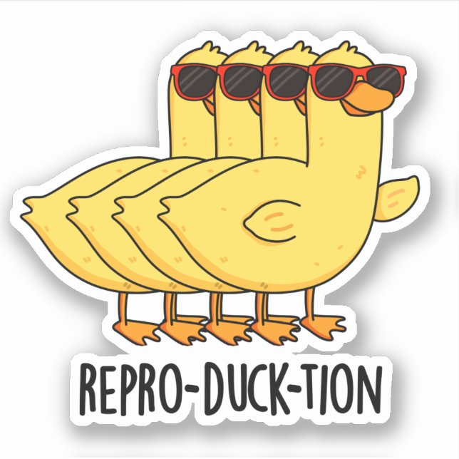 Repro-duck-tion Funny Animal Duck Pun  Sticker (Front)