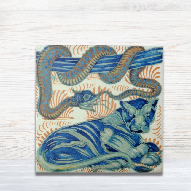 Repro Edwardian Art Nouveau Tiger Snake Tile (Repro Edwardian Art Nouveau Tiger Snake Tile
)