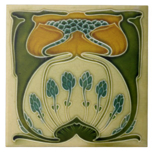 Art Nouveau Decorative Ceramic Tiles, Art Nouveau Ceramic Tiles