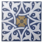 Repro Gothic Quatrefoil Tile in Blue, Gold & White<br><div class="desc">Description to follow</div>