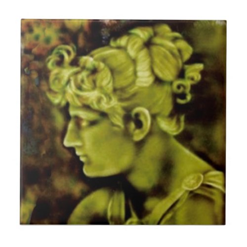 Repro Isaac Broome American Parthenia Portrait Ceramic Tile