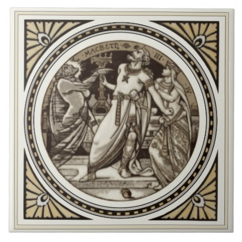 Repro Minton Shakespeare Macbeth Literary Tile