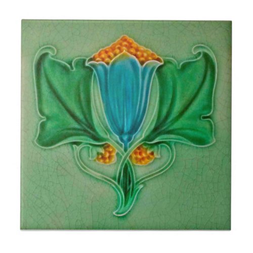 Repro Pilkington Art Nouveau Floral Ceramic Tile