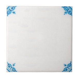 Repro Plain Simple Dutch Delft Blue Ceramic Tile