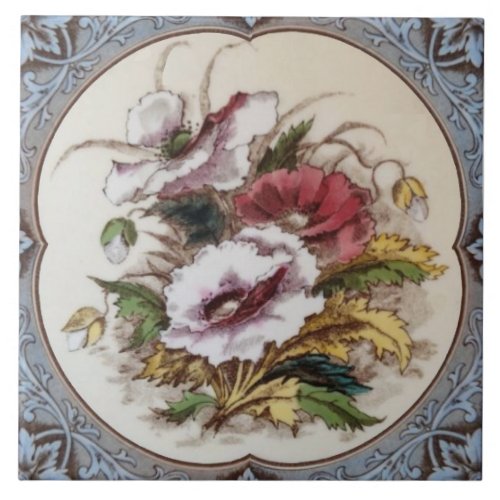 Repro Popular Victorian Soft Colors Floral Ceramic Tile