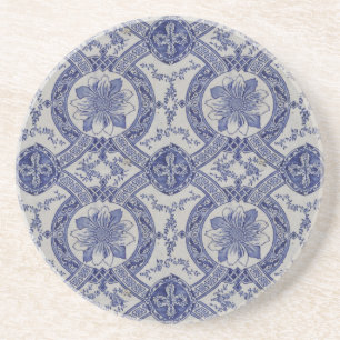 Repro Portuguese Blue Geometric Azulejos Floral Coaster