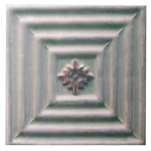 Repro Portuguese Faux Relief Gray Floral Tile