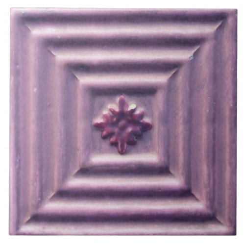 Repro Portuguese Faux Relief Purple Floral Tile