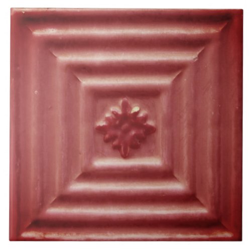 Repro Portuguese Faux Relief Red Floral Tile