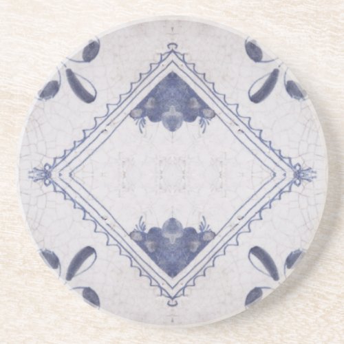 Repro Portuguese Floral Blue Azulejos Tile Coaster