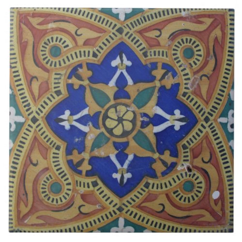 Repro Portuguese Floral Pattern Tile