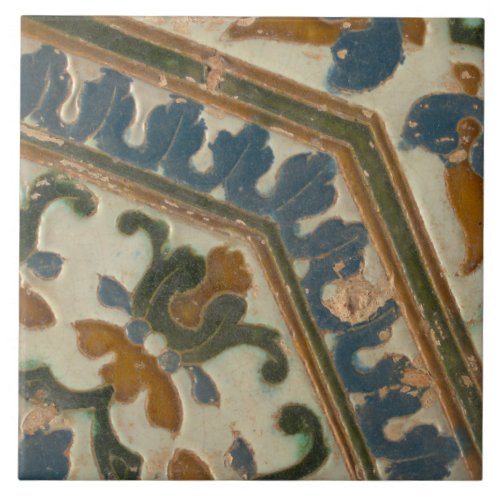 Repro Spanish Geometric Azulejos Floral Tile