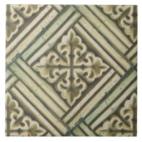 Repro Spanish Maure Floral Pattern Faux relief  Ceramic Tile