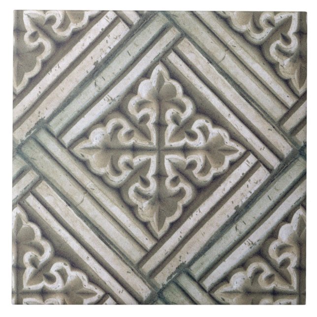 Repro Spanish Maure Floral Pattern Faux relief  Ti Ceramic Tile (Front)