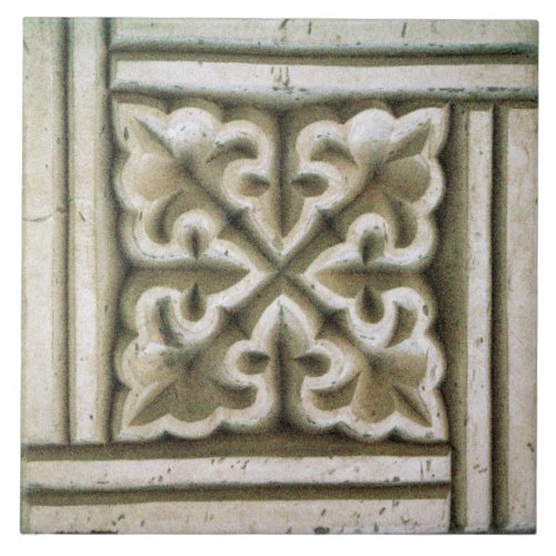 Repro Spanish Maure Floral Pattern Faux relief  Ti Ceramic Tile