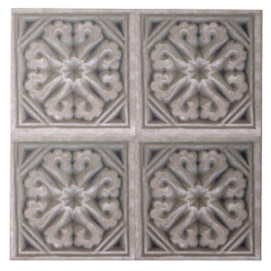 Repro Spanish Maure Floral Pattern Tile