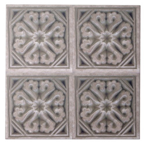 Repro Spanish Maure Floral Pattern Tile