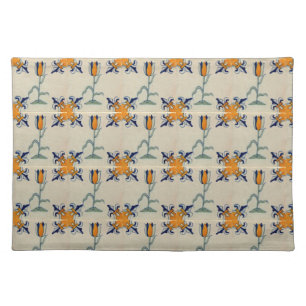 Repro Traditional Yellow Tulip Delft Tile Cloth Placemat