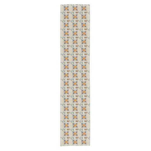 Repro Traditional Yellow Tulip Delft Tile Tableclo Short Table Runner
