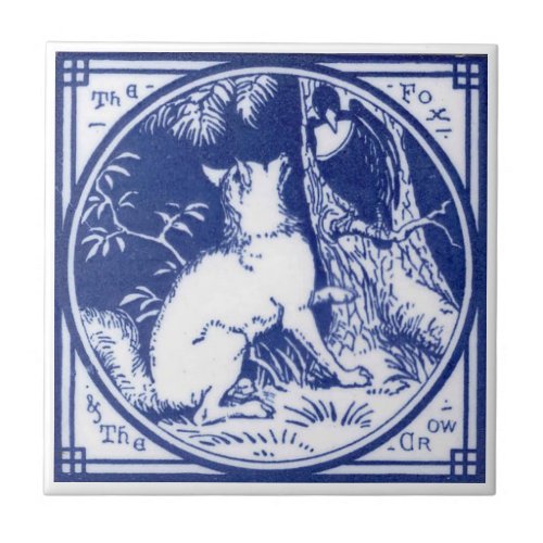 Repro Victorian Minton Tile with Wolf