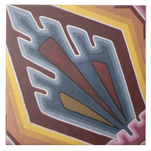 Repro Vintage Encaustic Geometric Ceramic Tile