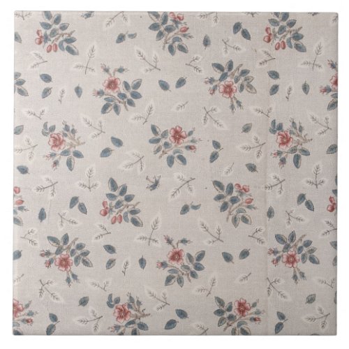 Repro Vintage Floral Print  Tile