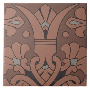 Repro Vintage Geometric Ancient Greek Floral Tile